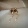 Pendientes de Diseño Exclusivo para Mujer, Pendientes de Moda Coreana, Clips para Orejas de Lujo Ligero, Pendientes de Perlas, Elementos Geométricos