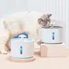 Dispensador de Agua para Mascotas de 2.5L Luz LED Redondo Circulación Automática de Agua Fuente para Beber Gatos Nivel de Agua Visible Dispensador de Agua de PP