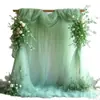 Cortinas de Malla, Decoraciones de Arco de Boda de Malla para Jardín Estilo Americano, Tela Transparente para Arreglo de Fondo de Fiesta de Cumpleaños, Tela de Gasa