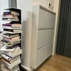 Nuevo zapatero de acero ultradelgado de 12 cm contra la pared gran capacidad doméstico extremadamente estrecho estante de almacenamiento para zapatos gabinete de almacenamiento para recibidor