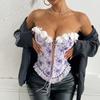 INS comércio exterior transfronteiriço nova costura bordada flores feitas à mão renda sexy renda renda envoltório peito colete espartilho 7