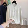 Tiro real: Cardigã de malha retrô estilo coreano outono 2026, jaqueta artística de mangas compridas com corte solto, blusa feminina