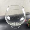 Tanque Redondo Transparente de Vidrio para Peces Dorados Micro Paisaje Florero Hidropónico Escritorio Huevo de Dragón Tanque Ecológico para Peces Florero Copa de Vino Maceta