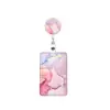 Porta-credencial retráctil del fabricante en stock con clip de cereza para insignia, porta-tarjeta de identificación vertical con impresión UV, funda protectora para tarjeta de campus
