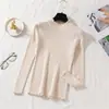 Suéter de Punto para Mujer con Cuello Medio Alto Otoño e Invierno Nuevo Estilo Versión Coreana Prenda Base Adelgazante Manga Larga Suéter Corto Interior