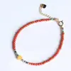 Novo Colar de Ágata Vermelha Estilo Chinês Pingente de Turquesa Feminino Corrente de Clavícula Simples Elegante de Luxo Nicho de Alta Qualidade