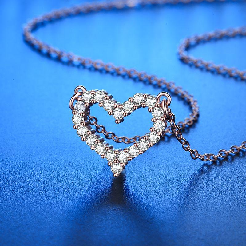 爱心锁骨链