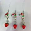 Estilo Ins Lindo Nicho Corazón de Fresa Estrella de Cinco Puntas Colgante Pequeño de Perlas Cadena para Auriculares Teléfono Móvil Cadena para Cámara CCD Hecho a Mano