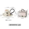 Selección TransfronterizaJuego de Taza y Platillo de Cerámica para Café, Taza para Beber Té de la Tarde, Taza de Alto Valor, Taza de Lujo Ligero