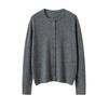 Novo Estilo de Verão 2025 Cardigan Tricotado de Lã Fio Yangtze Penteado 100% Lã Gola Redonda Cor Sólida Solto Versátil