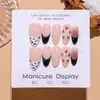 T932 Estampado de Leopardo Flor Fresca Corto Almendra Puntiagudo Pedrería Nude Negro Leopardo Francés Pintado a Mano Orquídea 3D Uñas Postizas Suave
