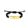 Pulsera tejida transfronteriza europea y americana Material en blanco para grabado láser En stock Grabado personalizado Regalo Pulsera de acero inoxidable