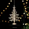 Ciervo de Navidad Pequeños Adornos Colgantes de Copo de Nieve Navideño Oro Plata Exquisitos Cascabeles de Ciervo Hojas de Arce Venta al por Mayor