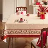 Mantel Festivo Rojo para Bodas, Impermeable, Resistente al Aceite, Lavable, Cubierta para Mesa de Café, Decoración de Habitación de Boda, Cubierta de Mesa