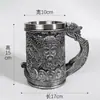 Suministro Transfronterizo Creativo Vikingo V8V6 Taza de Cerveza Vikinga Taza de Acero Inoxidable Resina Barril de Roble Taza de Agua
