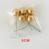 Decoración de Pastel Pelota Dorada Enchufe Estilo Frío Bola de Metal Adorno de Mesa de Postre Bola Plateada Perla Dorada Enchufe Letrero