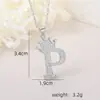 Accesorios de Collar con Letra de Zirconia Incrustada de Cobre Nuevo Transfronterizo Hip-Hop Doble Capa Corona Colgante de 26 Letras Inglesas