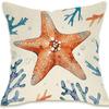 Capa de Almofada com Tema Oceano e Padrão de Conchas de Praia, Fronha Azul para Sofá de Casa, Capa de Almofada, Suporta Personalização