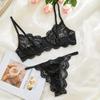 Aliexpress Encaje Totalmente Gestionado Transparente Sexy Aro de Acero Recogido Íntimos Sexys Conjunto de Dos Piezas para Mujer 6237