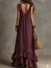 Vestido Retro Casual Bohemio Urbano de Manga Corta con Volantes y Cuello en V Transfronterizo Europeo y Americano Amazon 2026
