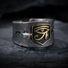 Anillo ojo derecho Jinling plata esterlina S925 Horus Anubis antiguo Egipto Faraón anillo protector nicho