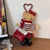 Bolsa Colgante Hello Kitty Piernas Largas Fragancia Ligera Muñeca de Peluche Dibujos Animados Lindo Llavero de Corazón Colgante de Regalo