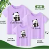Camiseta Panda Manga Curta Algodão Nova Chegada Sogros Vestido de Verão Desenho Animado Fofo Estampado Casual Solta Meia Manga Camiseta Top