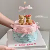Decoraciones y Adornos para Pastel del Día de San Valentín Chino 2025 Celebridad de Internet Pareja Sentada Oso Confesión Aniversario Accesorios de Enchufe