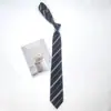 Jk Departamento Japonês Estilo College Gravata Listrada Feminina Preguiçosa Sem Amarrar Camisa Preto Azul Vermelho Verde Terno Masculino Estudante