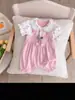 Roupas para Recém-Nascidos, Macacão Curto de Verão para Bebê para Mês Completo e 100 Dias, Macacão Fino de Princesa para Verão