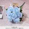 Buquê Falso de Rosas Redondas de 9 Cabeças Simuladas Flor de Casamento Flor de Seda Artificial de Alta Qualidade Ornamentos Sala de Estar Flor Decorativa Atacado