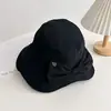 Chapéu de Pescador Elegante com Laço Novo Estilo Japonês Proteção Solar Ampla Aba Mostrando o Rosto Chapéu de Sol Pequeno Feminino para Exterior