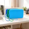 Bolsa de almacenamiento de silicona más vendida transfronteriza, bolsa cuadrada de gran capacidad, bolso de mano portátil para salidas, bolsa de maquillaje, bolsa de aseo