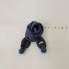 Bufanda de Invierno para Niños Elegante Rayada con Pompón Cruzada Calentador de Cuello Tendencia Coreana para Ropa Infantil Braga para el Cuello