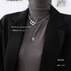 Cadena de sudor simple de estilo japonés y coreano, colgante de doble capa con diseño de estilo hip-hop para hombre, collar que combina con todo.