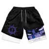 Europa y Estados Unidos Transfronterizos Impresión Digital 3D Pantalones de Fitness de Doble Capa para Adultos Amazon AliExpress Calientes Pantalones Cortos Casuales