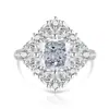 Mais vendidos do TikTok: Anel Real com Pedras Preciosas de Corte Iridescente, Diamante de Alto Carbono Ultra-Brilhante, Banhado a Ouro Real, Estilo Vintage, Entrega por Transmissão ao Vivo