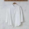 Camisa de Linho Respirável de Verão com Sete Mangas Masculina Casual Manga Média Linho Branco Solta Tamanho Grande Top Fino