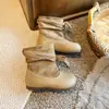Botines Retro de Estilo Británico con Cordones para Niñas 2026 Nuevas Llegadas de Otoño Botas Abullonadas Fruncidas de Otoño/Invierno para Niñas Botas de Cuero de Princesa