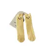 Serie Oso de Mantequilla Calcetines de Coral Fleece Sin Pelo para Mujer Otoño e Invierno Espesos Cálidos Lindos Calcetines Bordados Calcetines para Dormir Venta al por Mayor