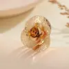 Anillos Transfronterizos de Nuevo Estilo Europeo y Americano para Mujer, Anillos de Flor de Rosa Dorada Estilo Ins, Joyería de Lujo Ligero de Nicho