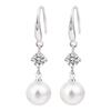 Pendientes colgantes de perlas elegantes, ligeros y de lujo, de moda, con baño de latón y oro real, de gran venta transfronteriza entre Europa y Estados Unidos.