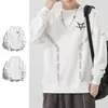 Sudadera de otoño e invierno para hombre, holgada y gruesa, sin capucha, cuello redondo, manga larga, talla grande, moderna y versátil