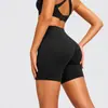 Pantalones de Yoga Fitness de Cintura Alta Levanta Glúteos Control de Abdomen Sin Línea Embarazosa en T para Correr Fitness Sensación Desnuda Pantalones Deportivos de Yoga de Cinco Puntos