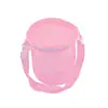 Bolso bandolera cilíndrico de malla color macarrón, bolsa de playa para niños, bolsa portátil de almacenamiento para natación, bolsa organizadora de almacenamiento para juguetes