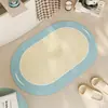 Tapete de piso moderno minimalista TEMU transfronterizo para baño, absorbente de agua, secado rápido, resistente a la suciedad, forma ovalada, fácil de limpiar
