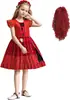2024 Transfronterizo Nuevos Descendientes 4 El Ascenso de la Reina de Corazones Vestido para Niñas Disfraz Rojo de Escenario Disfraz