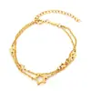 Nuevo Pulsera de Regalo Estrella Hueca para Mujer Sencilla Versátil para el Trabajo Joyería de Acero Inoxidable Joyería para la Mano Accesorios para la Ropa Venta al por Mayor