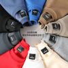 Suéter de cuello redondo con forro polar para hombre, jersey de otoño e invierno de color sólido pesado, jersey de manga larga, jersey holgado de moda para jóvenes y parejas.