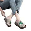 Zapatillas de Verano 2025 Nuevas, Estilo Étnico, Transpirables, con Plataforma Gruesa, Tacón de Cuña, Corte Boca de Pez, Versátiles, Casuales, de Moda, para Mujer